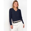 image:imageANRABESS Womens Long Sleeve V Neck Cropped Sweaters  Classic Pullover Basic Tops Soft Comfy Lightweight Business Casual Work Travel Vacation Fall Winter Layer ClothesNavy Blue