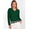 image:imageANRABESS Womens Long Sleeve V Neck Cropped Sweaters  Classic Pullover Basic Tops Soft Comfy Lightweight Business Casual Work Travel Vacation Fall Winter Layer ClothesForest Green