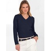 image:imageANRABESS Womens Long Sleeve V Neck Cropped Sweaters  Classic Pullover Basic Tops Soft Comfy Lightweight Business Casual Work Travel Vacation Fall Winter Layer ClothesNavy Blue