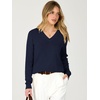 image:imageANRABESS Womens Long Sleeve Wool Blend Sweater Tops  V Neck LightweightCozy Soft PulloverElegant Business Casual WearWork Office Basic OutfitsEarly Fall Winter Layer ClothesNavy Blue
