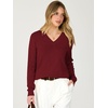 image:imageANRABESS Womens Long Sleeve Wool Blend Sweater Tops  V Neck LightweightCozy Soft PulloverElegant Business Casual WearWork Office Basic OutfitsEarly Fall Winter Layer ClothesWine Red