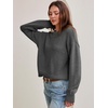 image:imageANRABESS Womens Oversized Long Sleeve Crewneck Cropped Sweater  Soft Warm Fuzzy Chunky Ribbed Knit Pullover Basic Casual Cozy Comfy Tops Fall Winter Outfits ClothesGrey