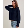 image:imageANRABESS Womens Oversized Long Sleeve Crewneck Cropped Sweater  Soft Warm Fuzzy Chunky Ribbed Knit Pullover Basic Casual Cozy Comfy Tops Fall Winter Outfits ClothesNavy Blue