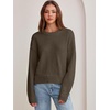 image:imageANRABESS Womens Oversized Long Sleeve Crewneck Cropped Sweater  Soft Warm Fuzzy Chunky Ribbed Knit Pullover Basic Casual Cozy Comfy Tops Fall Winter Outfits ClothesTaupe