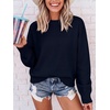 image:imageANRABESS Womens Oversized Long Sleeve Crewneck Cropped Sweater  Soft Warm Fuzzy Chunky Ribbed Knit Pullover Basic Casual Cozy Comfy Tops Fall Winter Outfits ClothesNavy Blue