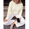image:imageANRABESS Womens Oversized Long Sleeve Crewneck Cropped Sweater  Soft Warm Fuzzy Chunky Ribbed Knit Pullover Basic Casual Cozy Comfy Tops Fall Winter Outfits ClothesCream