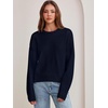 image:imageANRABESS Womens Oversized Long Sleeve Crewneck Cropped Sweater  Soft Warm Fuzzy Chunky Ribbed Knit Pullover Basic Casual Cozy Comfy Tops Fall Winter Outfits ClothesNavy Blue
