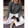 image:imageANRABESS Womens Oversized Long Sleeve Crewneck Cropped Sweater  Soft Warm Fuzzy Chunky Ribbed Knit Pullover Basic Casual Cozy Comfy Tops Fall Winter Outfits ClothesGrey