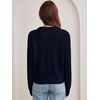 image:imageANRABESS Womens Oversized Long Sleeve Crewneck Cropped Sweater  Soft Warm Fuzzy Chunky Ribbed Knit Pullover Basic Casual Cozy Comfy Tops Fall Winter Outfits ClothesNavy Blue
