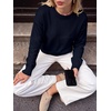 image:imageANRABESS Womens Oversized Long Sleeve Crewneck Cropped Sweater  Soft Warm Fuzzy Chunky Ribbed Knit Pullover Basic Casual Cozy Comfy Tops Fall Winter Outfits ClothesNavy Blue