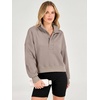 image:imageANRABESS Womens Oversized Long Sleeve Cropped Sweatshirts  Button Henley Neck Sweat Shirts Soft Comfy Pullover Tops Relaxed Fit Casual Daily Wear Fall Winter Fashion ClothingMocha