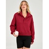 image:imageANRABESS Womens Oversized Long Sleeve Cropped Sweatshirts  Button Henley Neck Sweat Shirts Soft Comfy Pullover Tops Relaxed Fit Casual Daily Wear Fall Winter Fashion ClothingRed