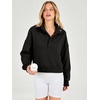 image:imageANRABESS Womens Oversized Long Sleeve Cropped Sweatshirts  Button Henley Neck Sweat Shirts Soft Comfy Pullover Tops Relaxed Fit Casual Daily Wear Fall Winter Fashion ClothingBlack