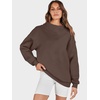 image:imageANRABESS Womens Oversized Sweatshirts Mock Neck Pullover  Cozy Fleece Long Sleeve Tops Casual Daily Wear Going Out amp Preppy Loose Fit 2026 Fall Winter Trendy OutfitsDeep Brown