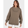 image:imageANRABESS Womens Oversized Sweatshirts Mock Neck Pullover  Cozy Fleece Long Sleeve Tops Casual Daily Wear Going Out amp Preppy Loose Fit 2026 Fall Winter Trendy OutfitsBrown