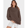 image:imageANRABESS Womens Oversized Sweatshirts Mock Neck Pullover  Cozy Fleece Long Sleeve Tops Casual Daily Wear Going Out amp Preppy Loose Fit 2026 Fall Winter Trendy OutfitsDeep Brown