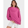 image:imageANRABESS Womens Oversized Sweatshirts Mock Neck Pullover  Cozy Fleece Long Sleeve Tops Casual Daily Wear Going Out amp Preppy Loose Fit 2026 Fall Winter Trendy OutfitsHot Pink