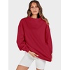 image:imageANRABESS Womens Oversized Sweatshirts Mock Neck Pullover  Cozy Fleece Long Sleeve Tops Casual Daily Wear Going Out amp Preppy Loose Fit 2026 Fall Winter Trendy OutfitsRed