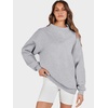 image:imageANRABESS Womens Oversized Sweatshirts Mock Neck Pullover  Cozy Fleece Long Sleeve Tops Casual Daily Wear Going Out amp Preppy Loose Fit 2026 Fall Winter Trendy OutfitsGrey