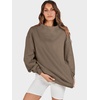 image:imageANRABESS Womens Oversized Sweatshirts Mock Neck Pullover  Cozy Fleece Long Sleeve Tops Casual Daily Wear Going Out amp Preppy Loose Fit 2026 Fall Winter Trendy OutfitsBrown