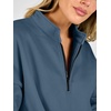 image:imageANRABESS Womens Quarter Zip Pullover Oversized Sweatshirts  Long Sleeve V Neck Zip Up Collared Top Soft Loose Side Slit Hoodie Casual Going Out Athleisure Outfits Fall Winter ClothesGrey Blue