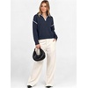 image:imageANRABESS Womens Quarter Zip Sweaters Fall Long Sleeve Shirts Collared Business Casual Tops Knit Pullover SweatshirtsNavy Blue