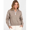 image:imageANRABESS Womens Quarter Zip Sweaters Fall Long Sleeve Shirts Collared Business Casual Tops Knit Pullover SweatshirtsTan