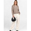 image:imageANRABESS Womens Quarter Zip Sweaters Fall Long Sleeve Shirts Collared Business Casual Tops Knit Pullover SweatshirtsTan