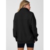 image:imageANRABESS Womens Quarter Zip Sweatshirt Oversized Hoodies  Soft Cozy Fleece Mock Neck Pullover with Side Pockets Drop Shoulder SlouchyY2K Color Block Casual LoungewearFall FashionBlack