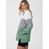 image:imageANRABESS Womens Quarter Zip Sweatshirt Oversized Hoodies  Soft Cozy Fleece Mock Neck Pullover with Side Pockets Drop Shoulder SlouchyY2K Color Block Casual LoungewearFall FashionWhite Light Grey Sage Green