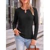 image:imageANRABESS Womens Ribbed Knit Long Sleeve Shirts  Keyhole Neck Blouse Soft Stretch Fuzzy Tops Regular Fit for Business Office Daily Wear Fall amp SpringBlack