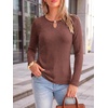 image:imageANRABESS Womens Ribbed Knit Long Sleeve Shirts  Keyhole Neck Blouse Soft Stretch Fuzzy Tops Regular Fit for Business Office Daily Wear Fall amp SpringRust Red