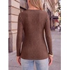 image:imageANRABESS Womens Ribbed Knit Long Sleeve Shirts  Keyhole Neck Blouse Soft Stretch Fuzzy Tops Regular Fit for Business Office Daily Wear Fall amp SpringRust Red