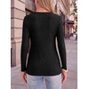 image:imageANRABESS Womens Ribbed Knit Long Sleeve Shirts  Keyhole Neck Blouse Soft Stretch Fuzzy Tops Regular Fit for Business Office Daily Wear Fall amp SpringBlack