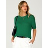 image:imageANRABESS Womens Short Sleeve Crewneck Sweater Crop Top Summer Fall Fashion  Cropped Loose Fit Pullover Chunky Open Knit Drop Shoulder Soft Stretchy Breathable Cute Sweaters for Casual Work amp SchoolGreen
