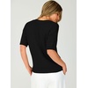 image:imageANRABESS Womens Short Sleeve Crewneck Sweater Crop Top Summer Fall Fashion  Cropped Loose Fit Pullover Chunky Open Knit Drop Shoulder Soft Stretchy Breathable Cute Sweaters for Casual Work amp SchoolBlack