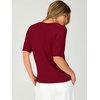 image:imageANRABESS Womens Short Sleeve Crewneck Sweater Crop Top Summer Fall Fashion  Cropped Loose Fit Pullover Chunky Open Knit Drop Shoulder Soft Stretchy Breathable Cute Sweaters for Casual Work amp SchoolRed