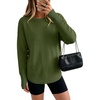 image:imageANRABESS Women Long Sleeve Ribbed Sweaters amp Thumb Hole  Casual Fall OutfitsCrew Neck Pullover Tunic Top for LeggingsSoft Winter Transition Layering ClothingWork Travel amp WorkoutArmy Green