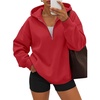 image:imageANRABESS Womens Oversized Quarter Zip Hoodies  Comfy FLeece Long Sleeve Sweatshirts Casual Loose Fit Fall Fashion Clothes DailyWorkout amp TravelRed
