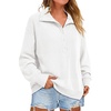 image:imageANRABESS Womens Waffle Knit Henley Collared Sweatshirt  Lightweight Soft Thermal Regular Fit Long Sleeve Half Button Pullover Topsfor Casual Daily amp PreppySpring amp Fall WeatherWhite