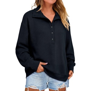 image:imageANRABESS Sweatshirt for Womens Waffle Knit Henley Pullover  Lightweight Soft Thermal Regular Fit Long Sleeve Half Button Topsfor Casual Daily amp PreppySpring amp Fall WeatherNavy