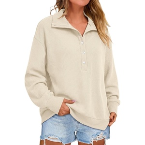 image:imageANRABESS Sweatshirt for Womens Waffle Knit Henley Pullover  Lightweight Soft Thermal Regular Fit Long Sleeve Half Button Topsfor Casual Daily amp PreppySpring amp Fall WeatherBeige