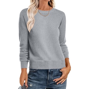 image:imageANRABESS Womens Crewneck Long Sleeve Knit Sweater  Soft Lightweight Loose Fit Basic Pullover TopsCasual OfficeLayering Daily WearFall Winter OutfitsLight Gray