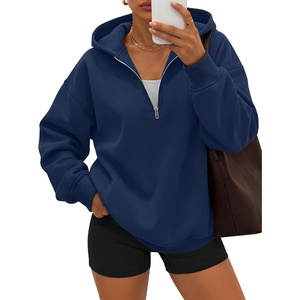 image:imageANRABESS Womens Oversized Quarter Zip Hoodies  Comfy FLeece Long Sleeve Sweatshirts Casual Loose Fit Fall Fashion Clothes DailyWorkout amp TravelNavy Blue