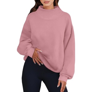 image:imageANRABESS Womens Oversized Sweatshirts Mock Neck Pullover  Cozy Fleece Long Sleeve Tops Casual Daily Wear Going Out amp Preppy Loose Fit 2026 Fall Winter Trendy OutfitsLight Pink