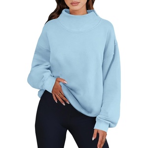 image:imageANRABESS Womens Oversized Sweatshirts Mock Neck Pullover  Cozy Fleece Long Sleeve Tops Casual Daily Wear Going Out amp Preppy Loose Fit 2026 Fall Winter Trendy OutfitsLight Blue