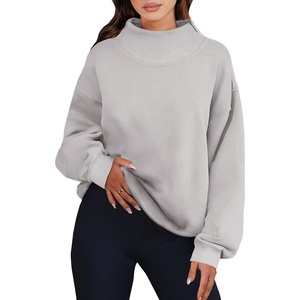 image:imageANRABESS Womens Oversized Sweatshirts Mock Neck Pullover  Cozy Fleece Long Sleeve Tops Casual Daily Wear Going Out amp Preppy Loose Fit 2026 Fall Winter Trendy OutfitsLight Grey