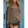 image:imageANRABESS Sweaters for Women Oversized Cable Knit 2026 Fall Long Sleeve Crewneck Casual Pullover Sweater Tops Winter Outfits Coffee XXLarge