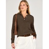 image:imageANRABESS Sweaters for Women Polo Collared Knit Long Sleeve Pullover  Soft Lightweight Cozy Feel V Neck Button Shirts Business Casual amp Office Clothes Fall Winter Dressy WearBrown