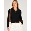 image:imageANRABESS Sweaters for Women Polo Collared Knit Long Sleeve Pullover  Soft Lightweight Cozy Feel V Neck Button Shirts Business Casual amp Office Clothes Fall Winter Dressy WearBlack